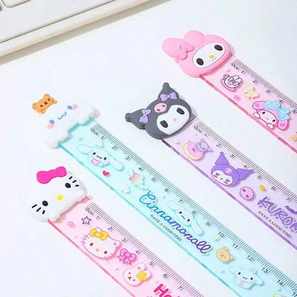 1pc/12pcs Cartoon Ruler Set: Cute 5.91 Inch Plastic Ruler, Pattern Is,And Friends, Suitable For School And Office Use