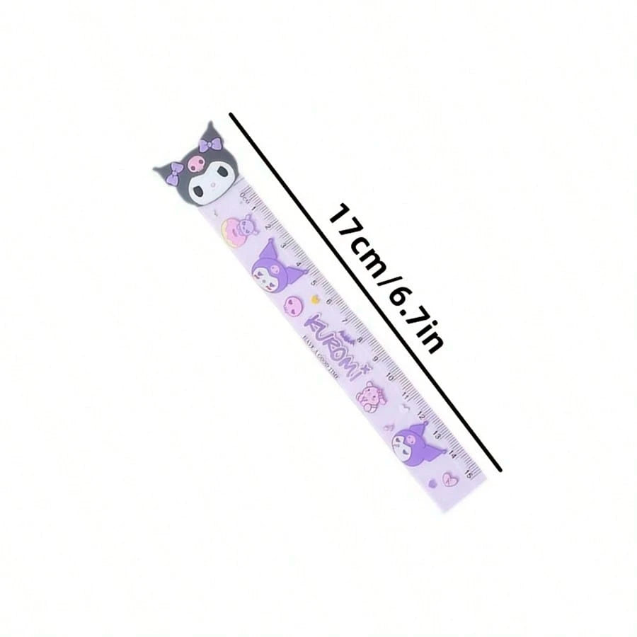1pc/12pcs Cartoon Ruler Set: Cute 5.91 Inch Plastic Ruler, Pattern Is,And Friends, Suitable For School And Office Use