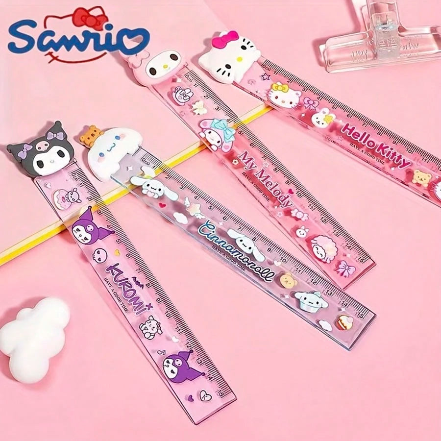 1pc/12pcs Cartoon Ruler Set: Cute 5.91 Inch Plastic Ruler, Pattern Is,And Friends, Suitable For School And Office Use