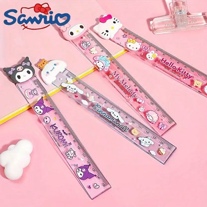 1pc/12pcs Cartoon Ruler Set: Cute 5.91 Inch Plastic Ruler, Pattern Is,And Friends, Suitable For School And Office Use