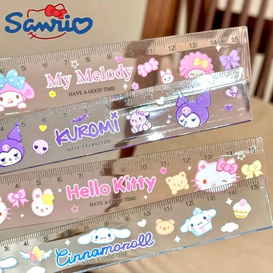 1pc/12pcs Cartoon Ruler Set: Cute 5.91 Inch Plastic Ruler, Pattern Is,And Friends, Suitable For School And Office Use
