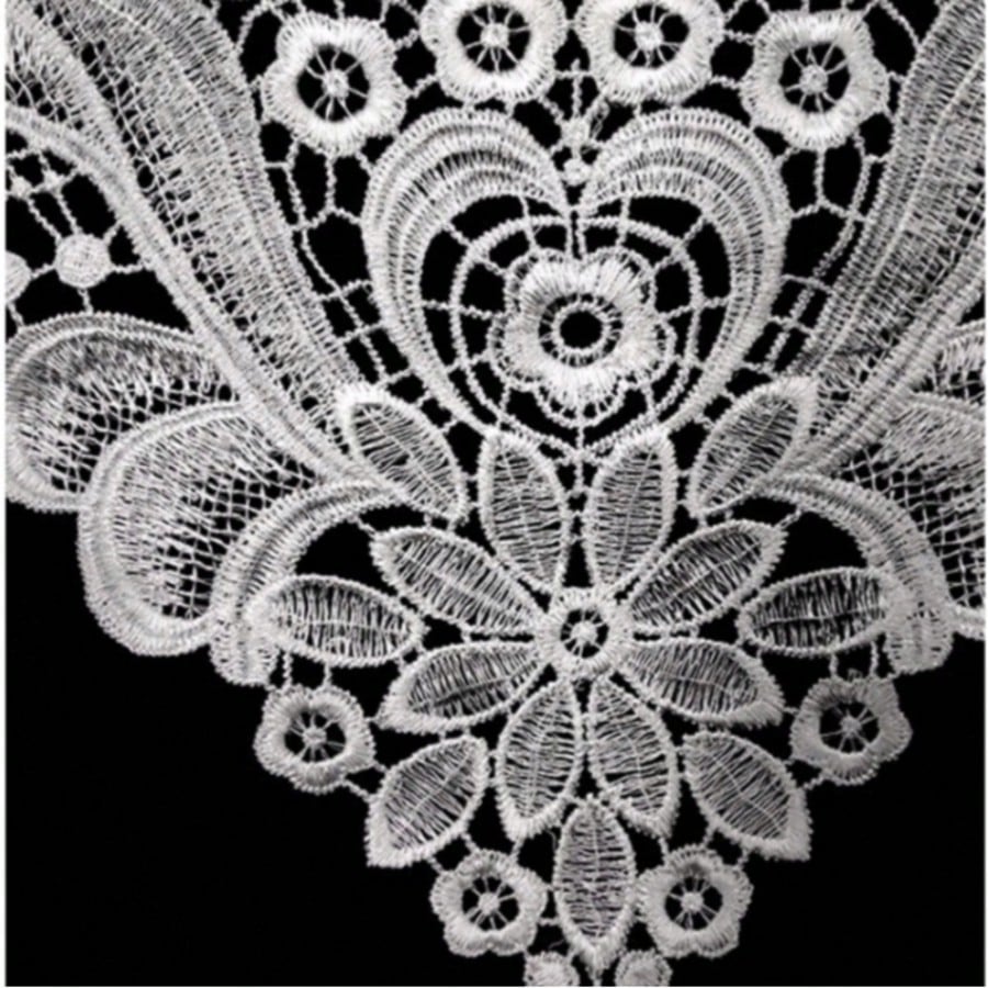 1Pc/2/3Pcs Elegant Water-Soluble Embroidery Lace Collar- Featuring Floral And Lace Patterns, Available In Black/White/Apricot, Suitable For Shirts And Jackets, Ideal For Sewing Projects