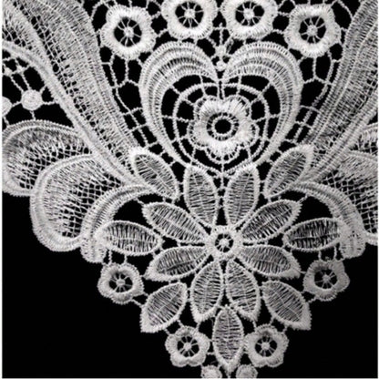 1Pc/2/3Pcs Elegant Water-Soluble Embroidery Lace Collar- Featuring Floral And Lace Patterns, Available In Black/White/Apricot, Suitable For Shirts And Jackets, Ideal For Sewing Projects