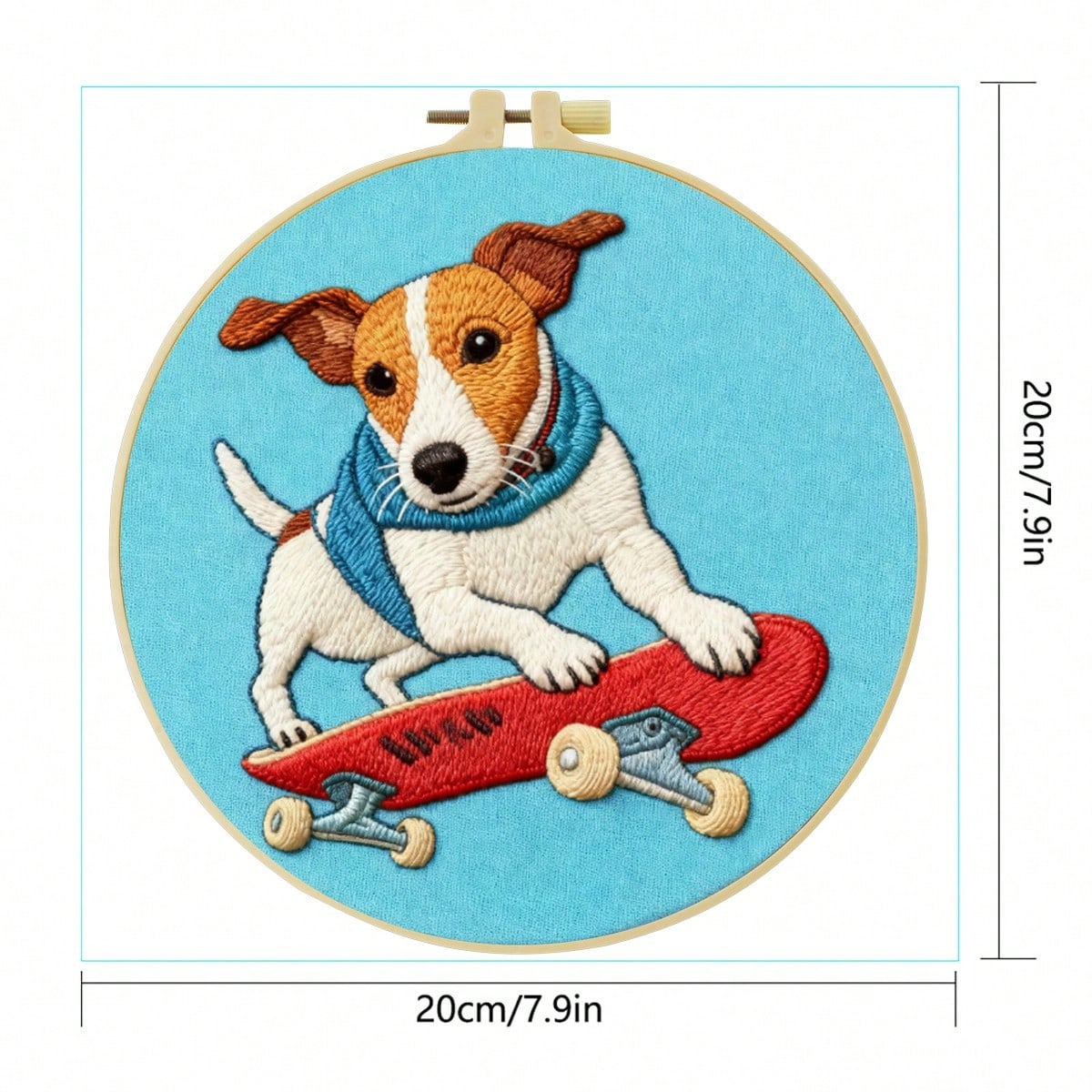 1PC 20*20cm/7.9*7.9in,Animal Party Embroidery Kit, DIY Handmade Embroidery Set For Adult Beginners, Home Gift, Women's Sewing Gift, Including User Manual, Printed Pattern Fabric, Embroidery Frame, Nee