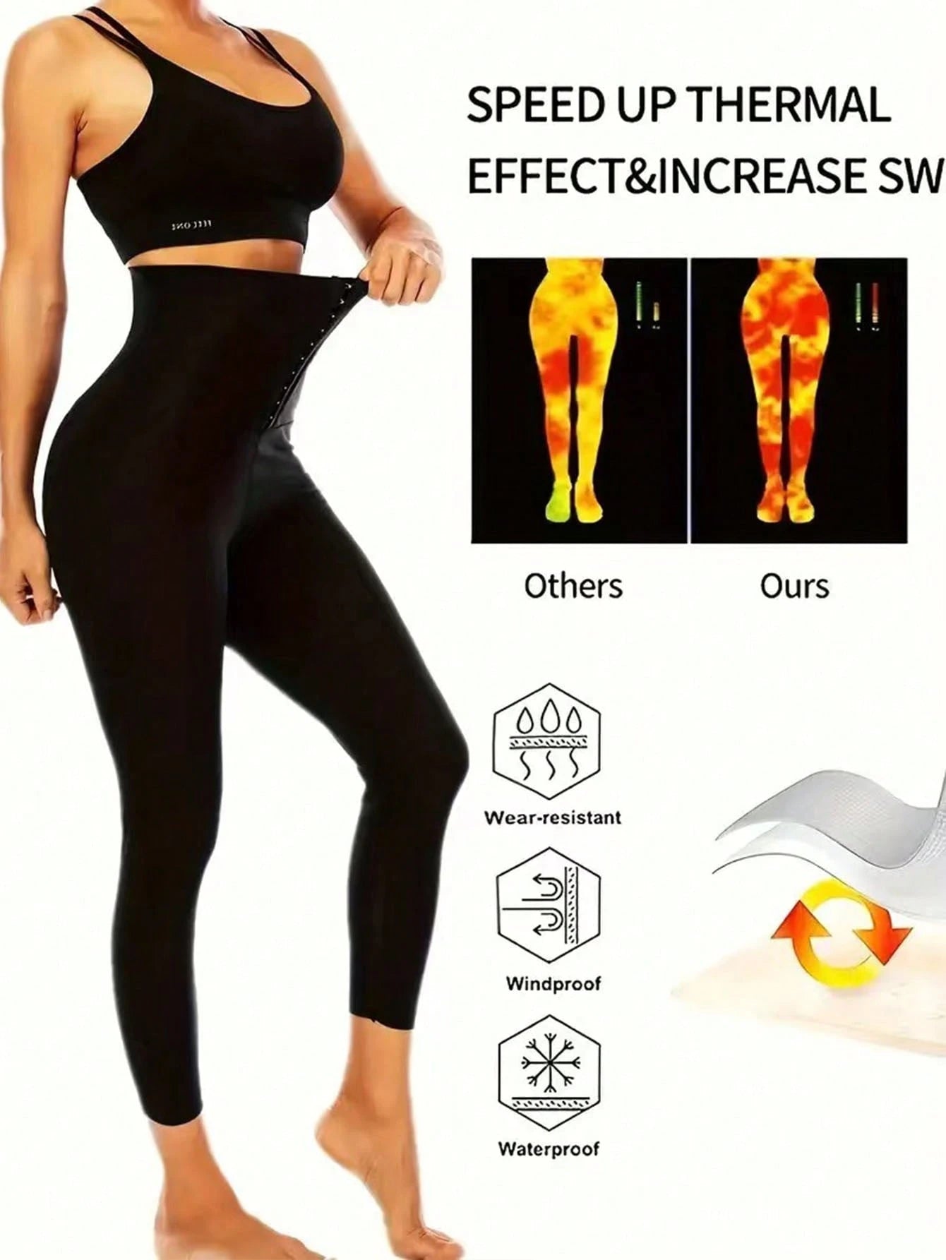 1pc 2025 Autumn & Winter Women High Waist Sports Pants, Butt Lifting Sauna Shaping Pants, Women Sportswear Spring Fall