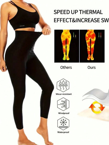 1pc 2025 Autumn & Winter Women High Waist Sports Pants, Butt Lifting Sauna Shaping Pants, Women Sportswear Spring Fall