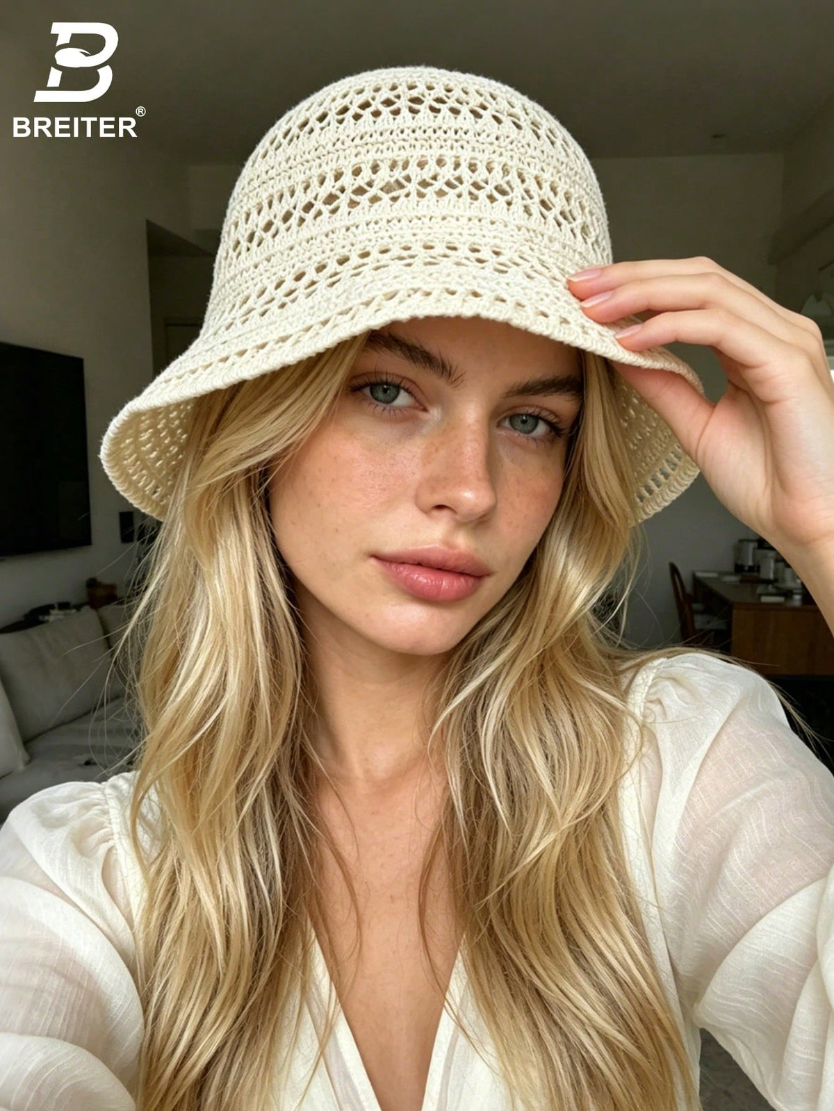 1pc 2026 New Summer Women's Hollow Out Sun Hat, Breathable Thin Fashion Design, Bohemian Style Vacation Hat, Suitable For Shopping, Travel, Outdoor Wear Bucket Hat