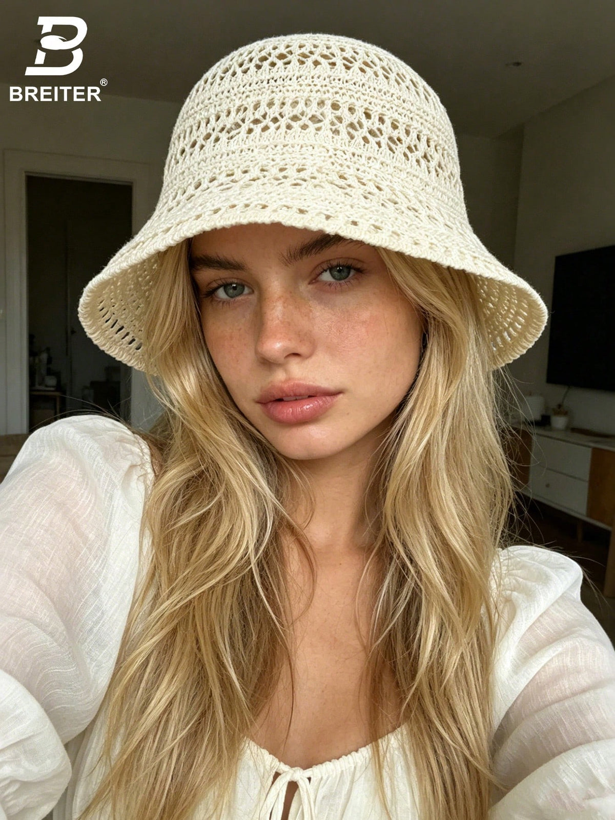 1pc 2026 New Summer Women's Hollow Out Sun Hat, Breathable Thin Fashion Design, Bohemian Style Vacation Hat, Suitable For Shopping, Travel, Outdoor Wear Bucket Hat