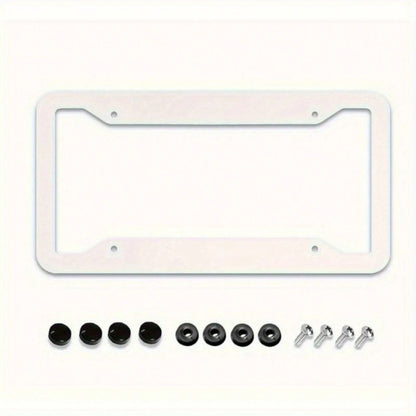 1pc 2D Black Leopard Aluminum License Frame 12x6in, With Screws Washers, Fits Sedans SUV Pickups Commercial Vehicles Car Decor,Valentines Gift,Birthday Gifts,Car Decor,License Plate,Carro,Car Acesseso