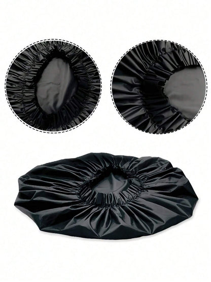 1PC/2Pcs/3Pcs Large Size Waterproof Shower Cap- Women's Extra Wide Elastic Bath Cap, EVA Hair Protection For Bathroom Spa Travel, Summer Swim Accessory (Black/Patterns)