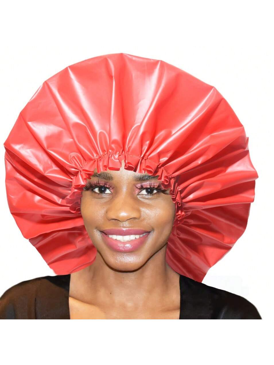 1PC/2Pcs/3Pcs Large Size Waterproof Shower Cap- Women's Extra Wide Elastic Bath Cap, EVA Hair Protection For Bathroom Spa Travel, Summer Swim Accessory (Black/Patterns)