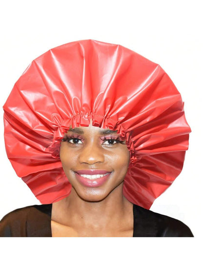 1PC/2Pcs/3Pcs Large Size Waterproof Shower Cap- Women's Extra Wide Elastic Bath Cap, EVA Hair Protection For Bathroom Spa Travel, Summer Swim Accessory (Black/Patterns)