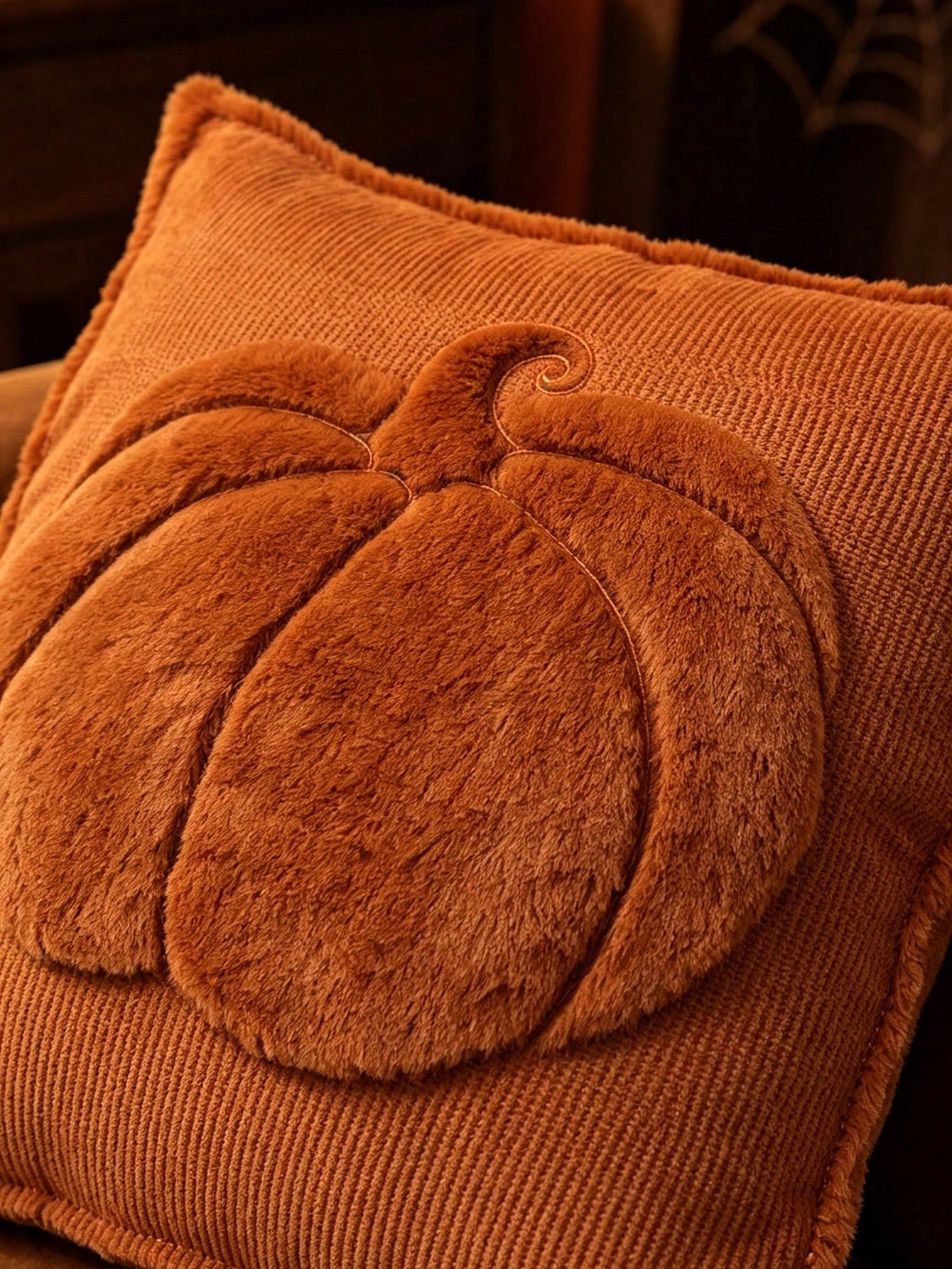 (1Pc,2Pcs Available)18x18in Embossed Pumpkin Fall Pillow Covers, Soft Faux Fur| Cozy Throw Pillow Case For Couch Cushion Cover, Chair Sofa Bedroom Living Room Fall Decor Autumn Harvest Thanksgiving