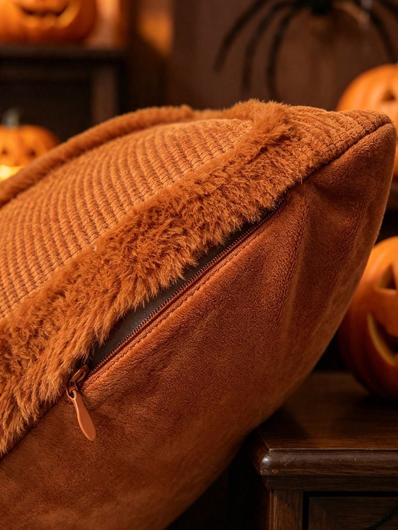 (1Pc,2Pcs Available)18x18in Embossed Pumpkin Fall Pillow Covers, Soft Faux Fur| Cozy Throw Pillow Case For Couch Cushion Cover, Chair Sofa Bedroom Living Room Fall Decor Autumn Harvest Thanksgiving