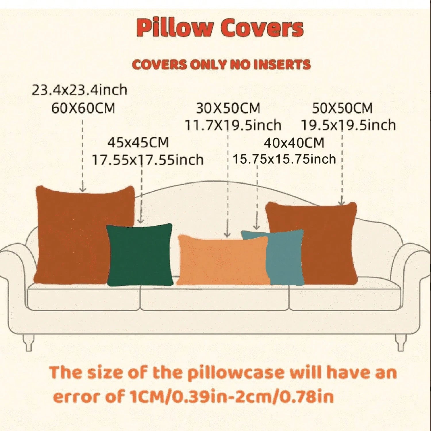 1pc/2pcs Beige Luxury Pillowcase Without Pillow Insert, Bohemian Style Decorative Textured Coarse Linen Fabric, Rugged Linen Craftsmanship, Suitable For Sofa, Living Room, Bedroom, Floor, Bench, Car