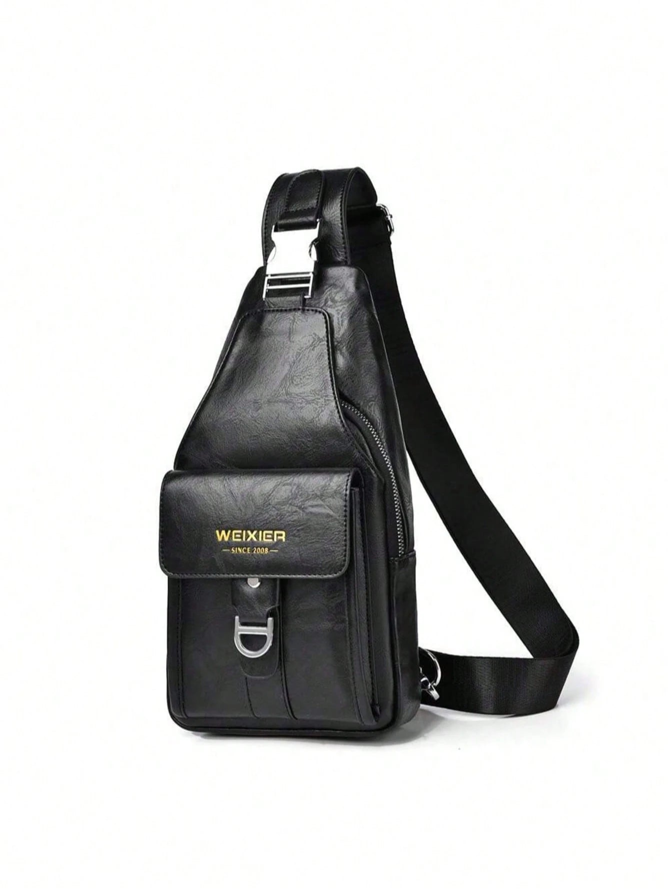 1pc/2pcs Business Chest Bag, Waist Bag, PU Material, Student Bag; Made Of Wear-Resistant PU Fabric, Multi-Compartment Large Space, Built-In Earphone Jack; Minimalist Casual Men's Bag, Fashion Style, T