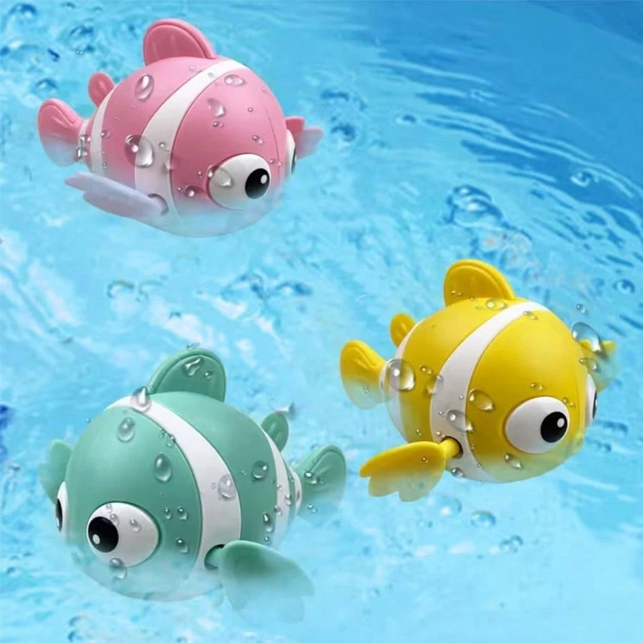 1pc/2pcs Clownfish Swimming Bath Toy, Floating Pinwheel Toy, Baby Bathtub Water Play Toy, Plush Gift