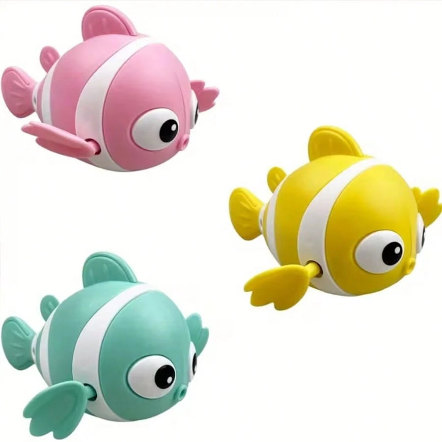 1pc/2pcs Clownfish Swimming Bath Toy, Floating Pinwheel Toy, Baby Bathtub Water Play Toy, Plush Gift