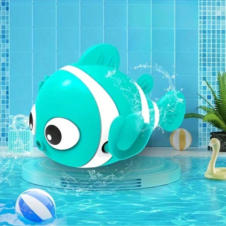 1pc/2pcs Clownfish Swimming Bath Toy, Floating Pinwheel Toy, Baby Bathtub Water Play Toy, Plush Gift