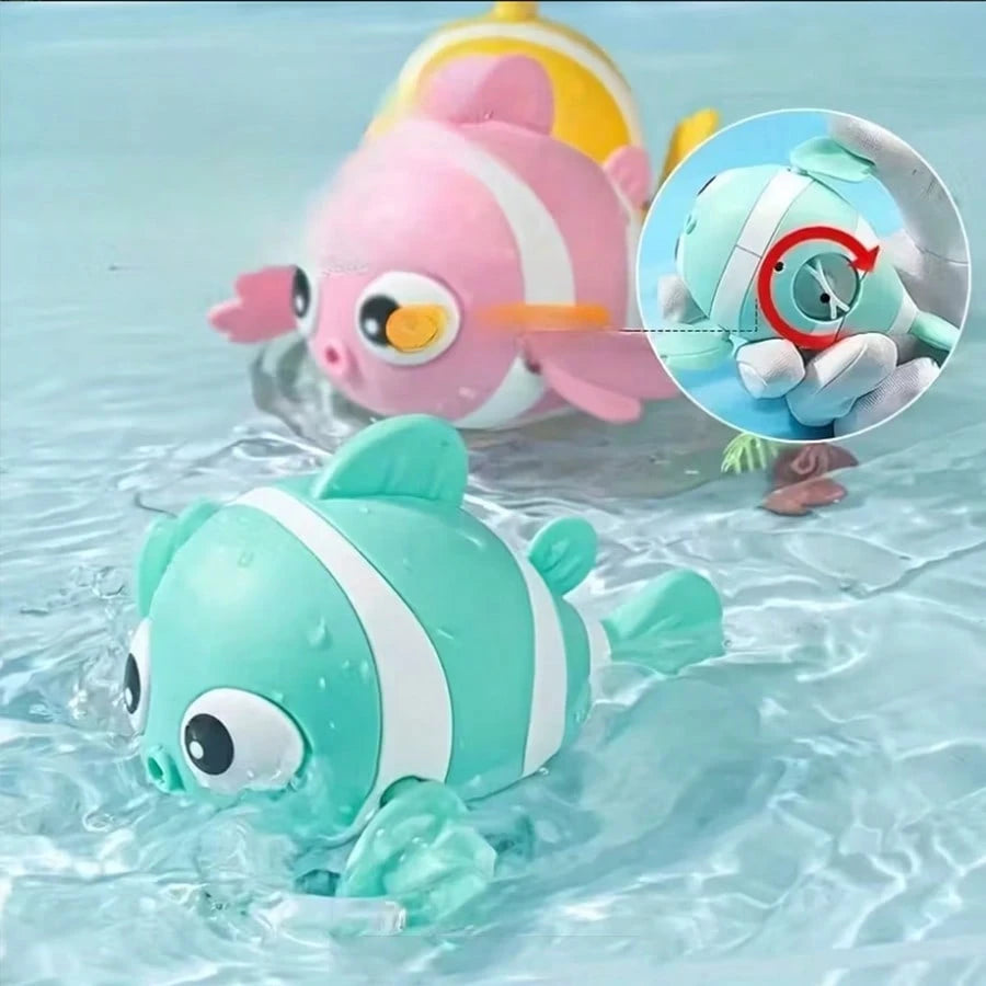 1pc/2pcs Clownfish Swimming Bath Toy, Floating Pinwheel Toy, Baby Bathtub Water Play Toy, Plush Gift