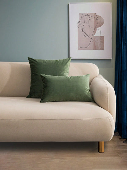 1pc/2pcs Double-Sided Velvet Throw Pillow Cover, Modern Minimalist Thickened Solid Color Swan Velvet Cushion Cover For Living Room Bedroom Sofa, Seasonal Use Without Insert, 30*50cm & 45*45cm