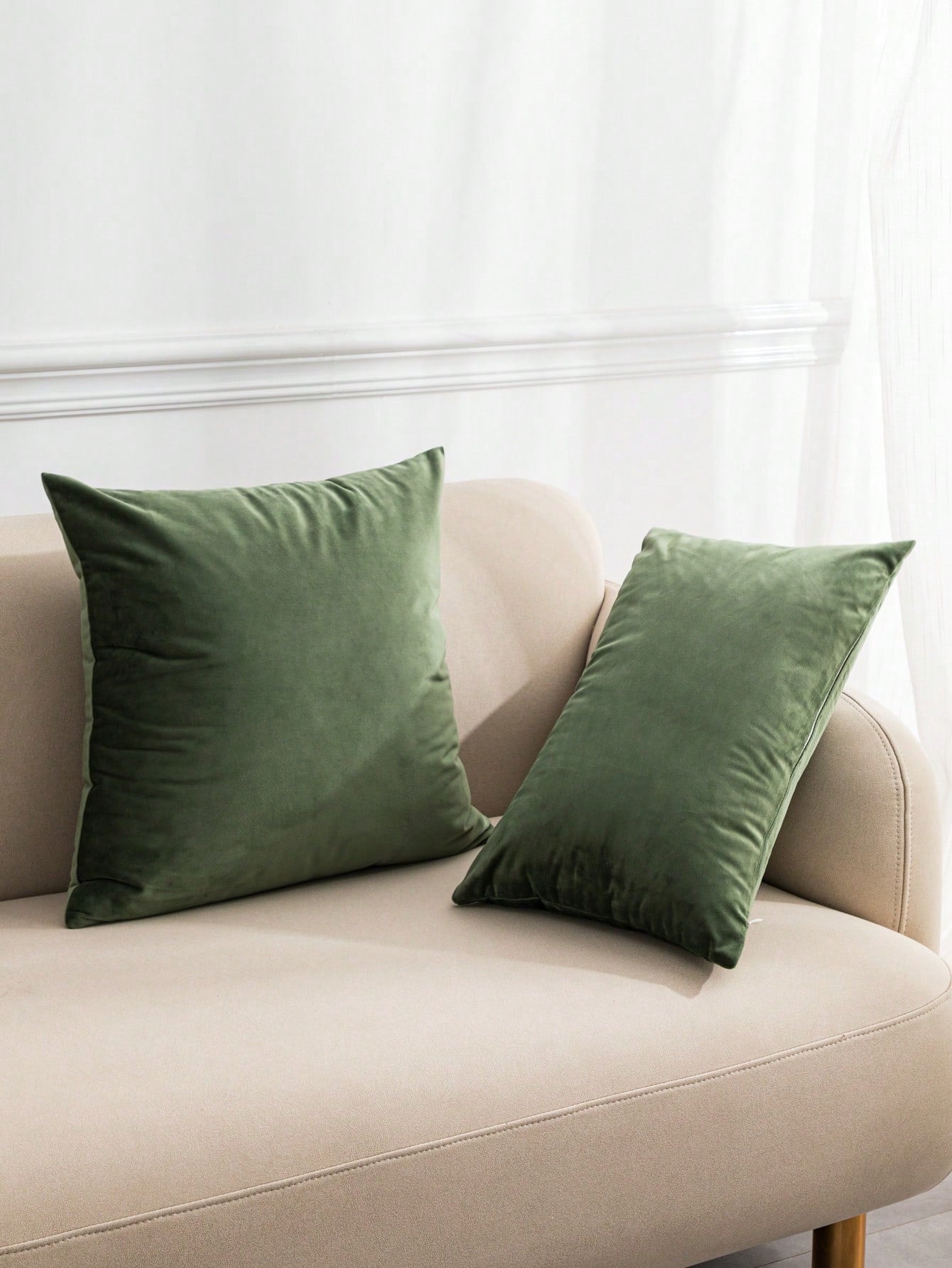 1pc/2pcs Double-Sided Velvet Throw Pillow Cover, Modern Minimalist Thickened Solid Color Swan Velvet Cushion Cover For Living Room Bedroom Sofa, Seasonal Use Without Insert, 30*50cm & 45*45cm