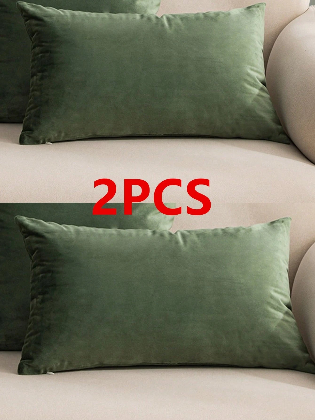 1pc/2pcs Double-Sided Velvet Throw Pillow Cover, Modern Minimalist Thickened Solid Color Swan Velvet Cushion Cover For Living Room Bedroom Sofa, Seasonal Use Without Insert, 30*50cm & 45*45cm