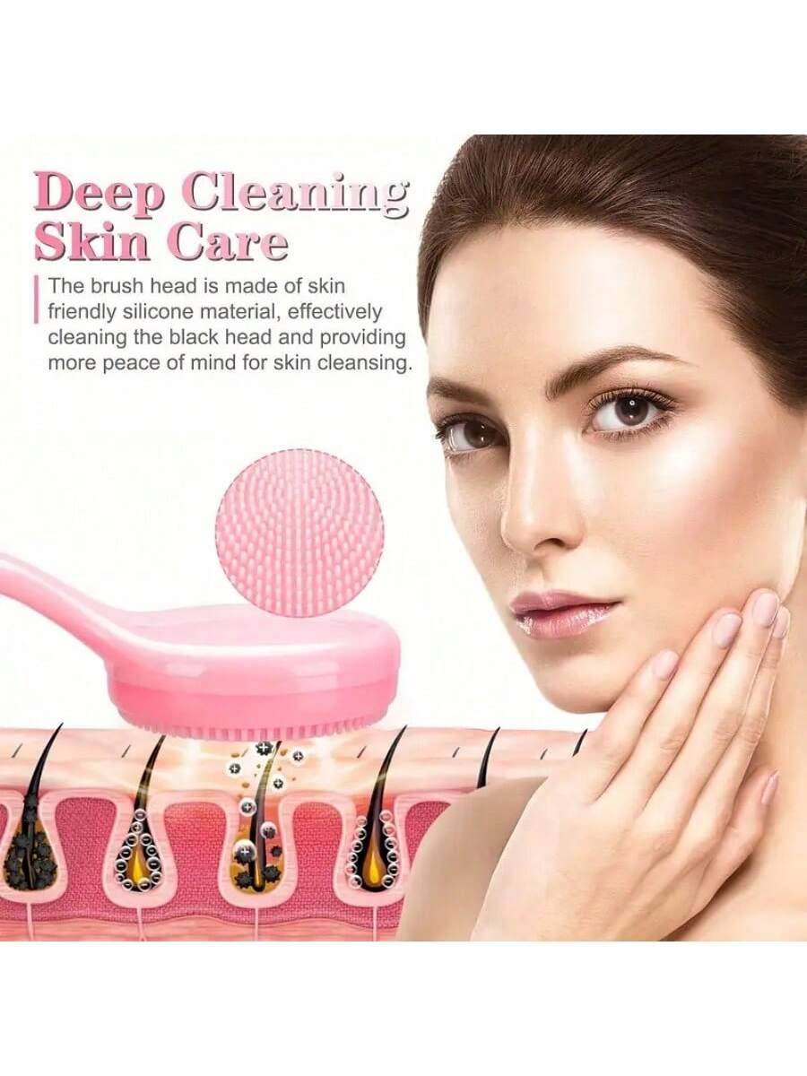 1pc 2pcs Facial Brush Silicone, Facial Cleansing Brush Manual Skin Silicone Exfoliating Brush Handheld Face Scrubber Reusable Facial Cleansing Brush For Removing Makeup Residues Blackhead Face Massage
