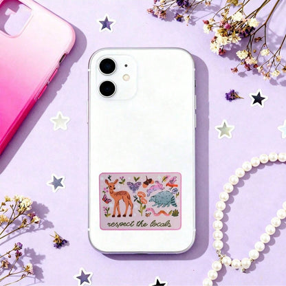1pc 3-Inch Waterproof Removable PVC Sticker, Cute Cartoon Deer Butterfly And Flower, Natural Wild Aesthetic Sticker, Suitable For Laptop Car Water Bottle Skateboard Decoration, Cute Animal Design, Sui