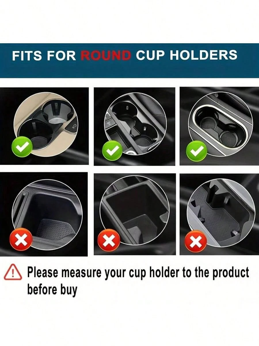 1pc 360 Degree Rotating Car Cup Holder, Multifunctional 4-In-1 Adjustable Dual Cup Holder With Sponge Pad