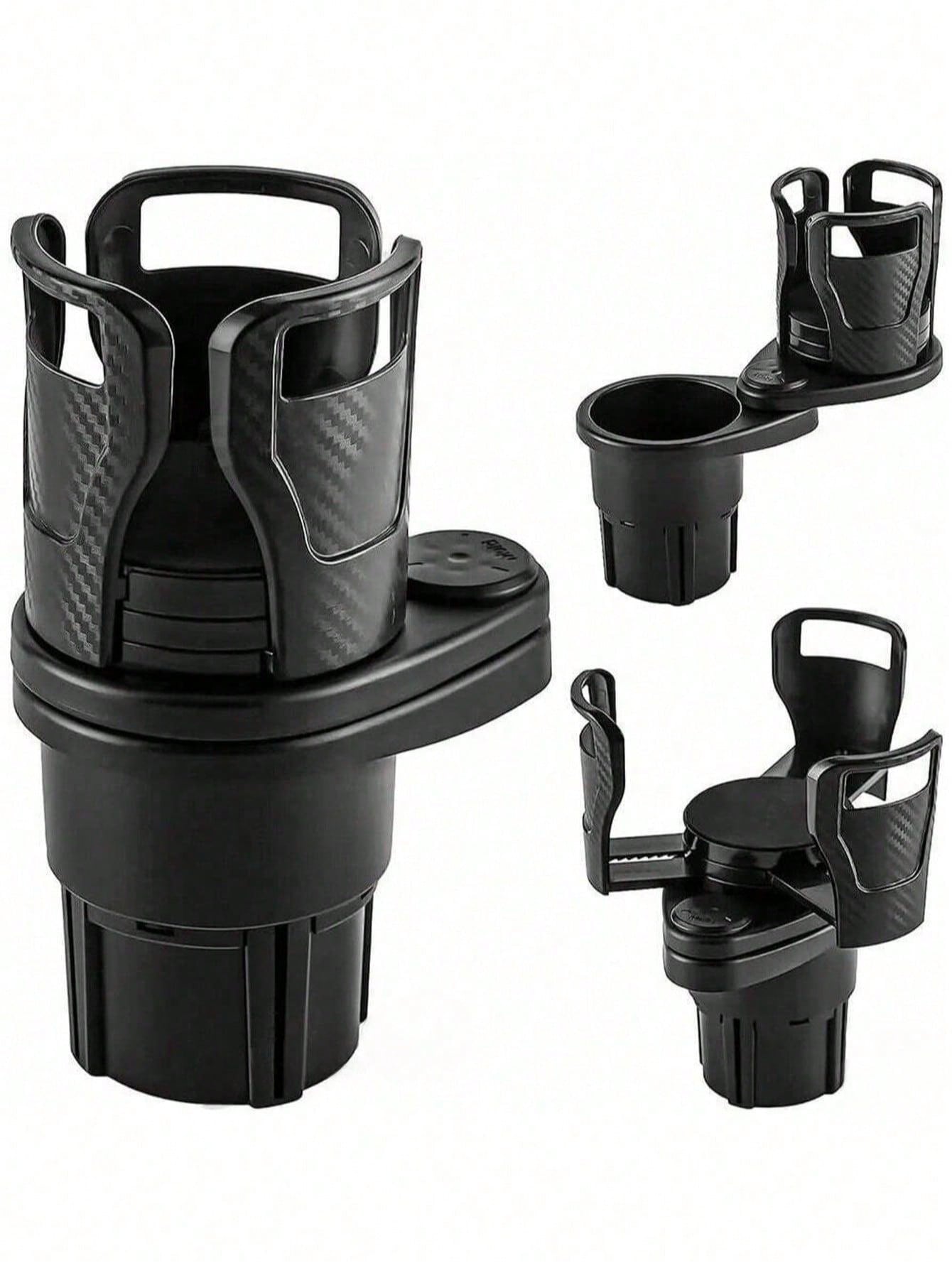 1pc 360 Degree Rotating Car Cup Holder, Multifunctional 4-In-1 Adjustable Dual Cup Holder With Sponge Pad