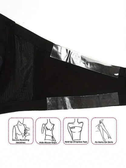 1pc 5m Double-Sided Non-Slip Tape Cutter, Concealed Double-Sided Adhesive Tape For Women Clothing & Body, High Strength Invisible Transparent Tape For Collars, Blouses, Dresses