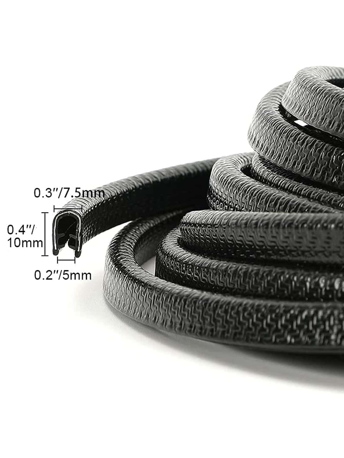 1pc 5m White Car U-Shaped Door Edge Bumper Strip Soundproof Sealing Strip