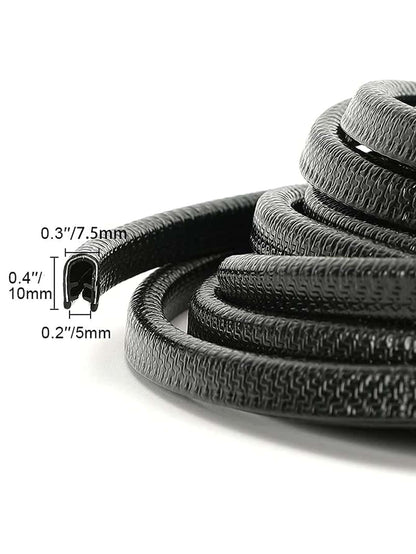 1pc 5m White Car U-Shaped Door Edge Bumper Strip Soundproof Sealing Strip