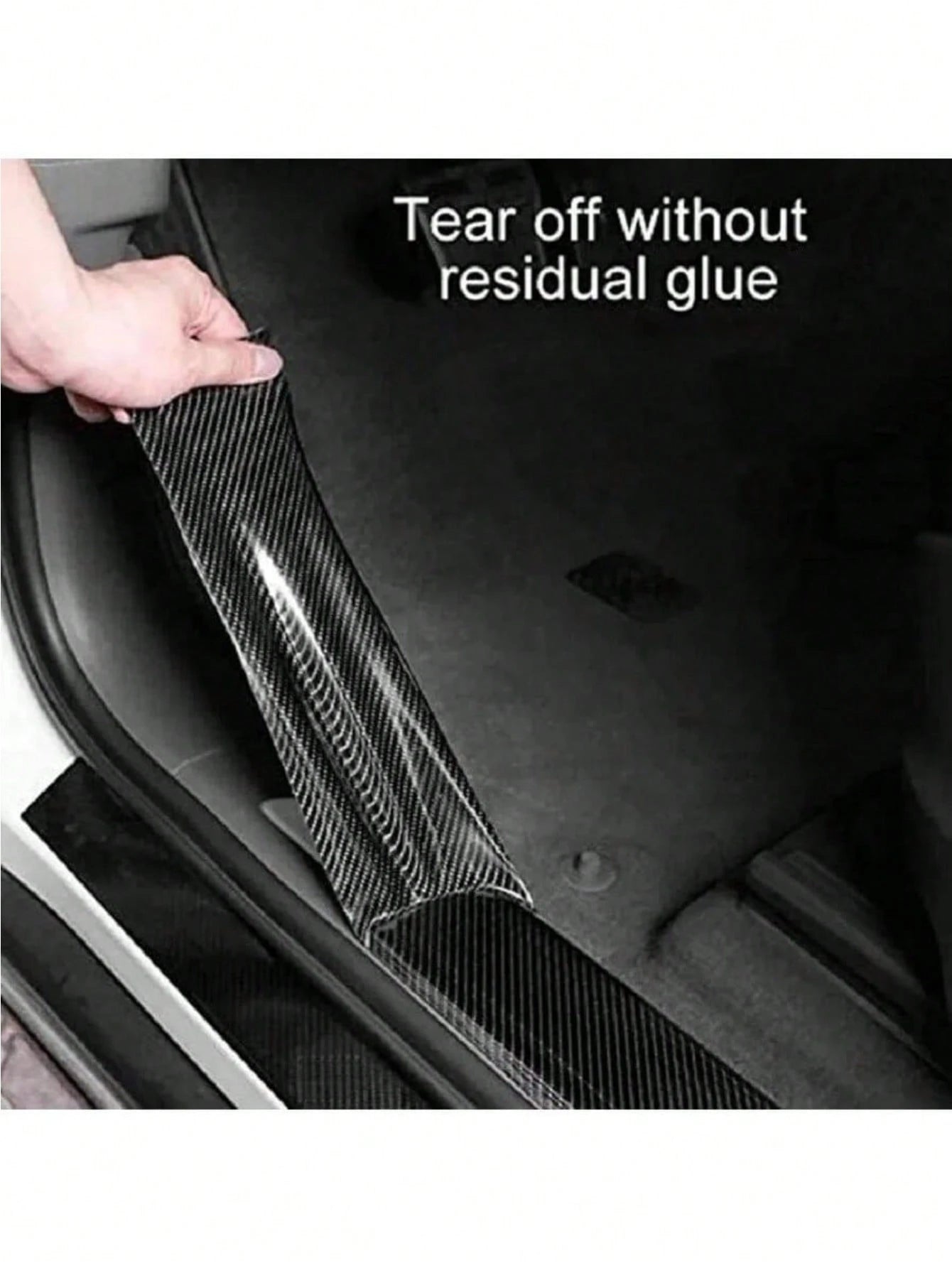 1PC 5M X 10CM Carbon Fiber Car Sticker Pasting Protective Strip Car Sill Rearview Mirror Anti Scratch Tape Waterproof Protective Film