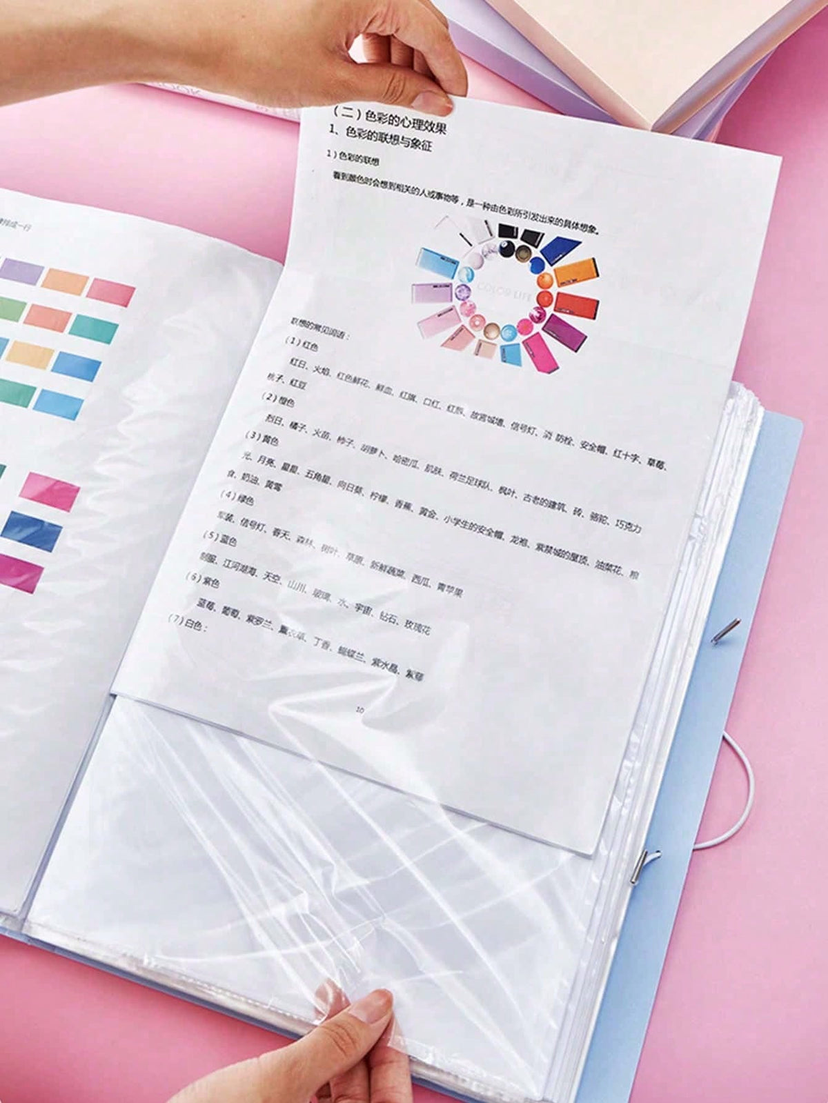 1pc A4 30-Page Transparent Folder, Student File Organizer For Storing Study Materials, Test Papers, Random Cover Cards, Back To S, First Day Of School