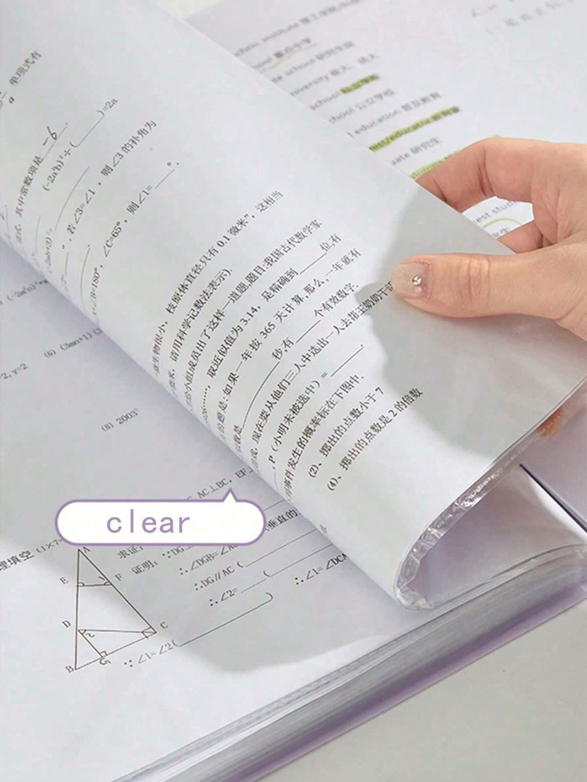 1pc A4 30-Page Transparent Folder, Student File Organizer For Storing Study Materials, Test Papers, Random Cover Cards, Back To S, First Day Of School
