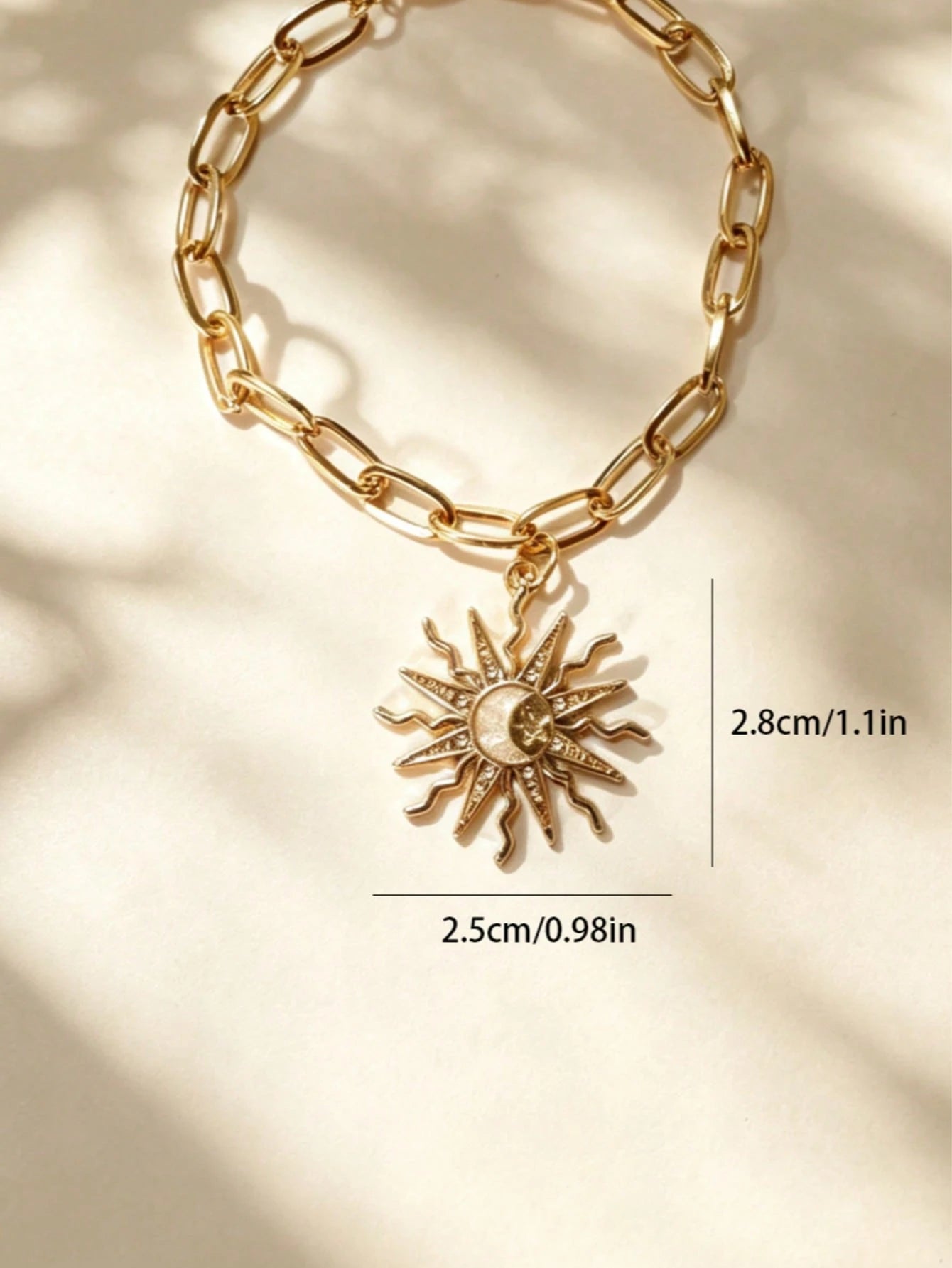 1pc Alloy Rhinestone Sun Star Moon Car Gear Shift Decor, Car Interior Hanging Ornament, Car Decorative Accessory