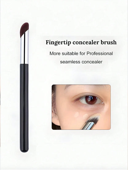 1pc Angled Concealer Brush, Precise Fingertip Concealer Makeup Brush, Slanted Round Tip Design For Easier Makeup. Firm And Soft Bristles, Won't Harm Your Face, Foundation Brush, Concealer Brush, Blush
