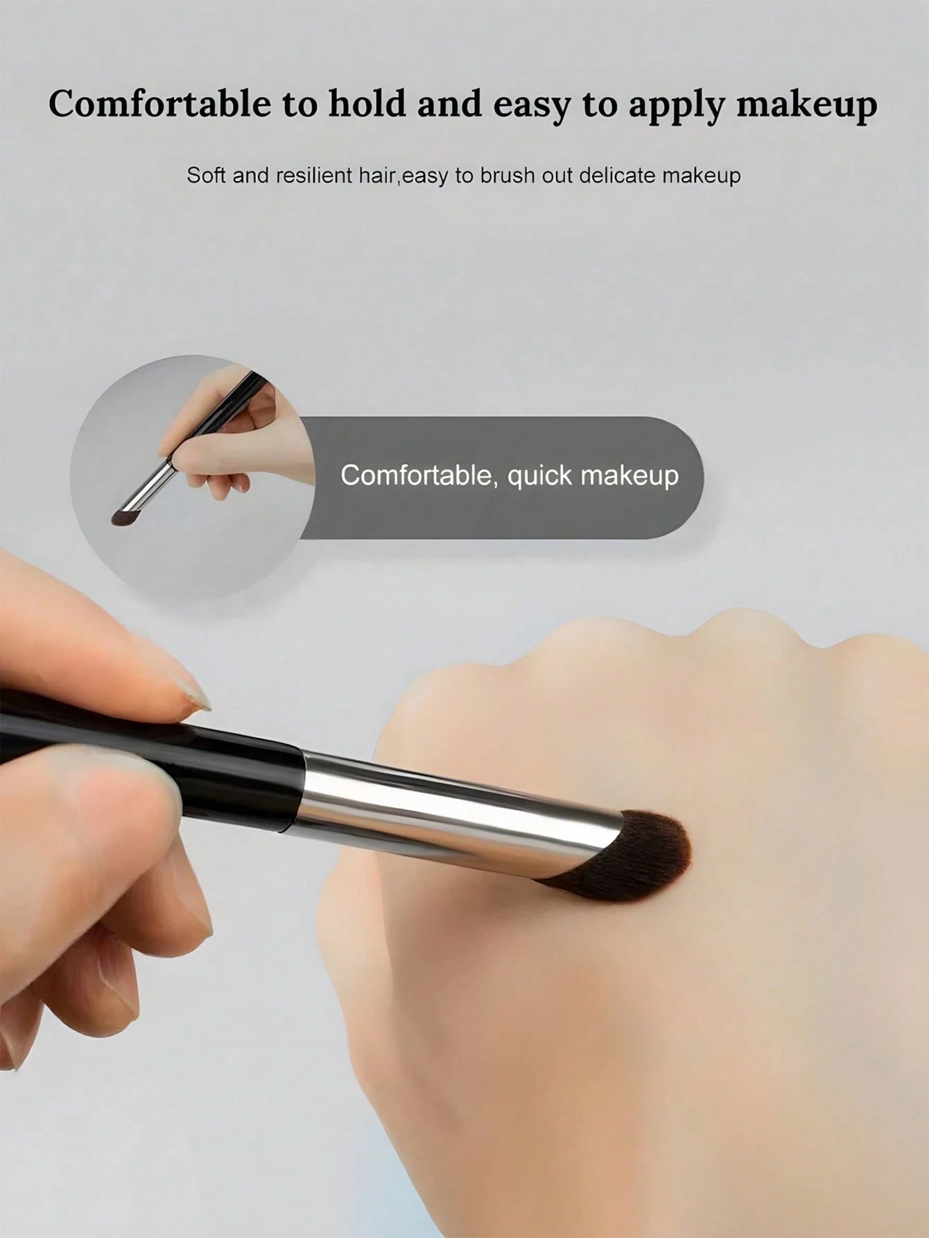 1pc Angled Concealer Brush, Precise Fingertip Concealer Makeup Brush, Slanted Round Tip Design For Easier Makeup. Firm And Soft Bristles, Won't Harm Your Face, Foundation Brush, Concealer Brush, Blush
