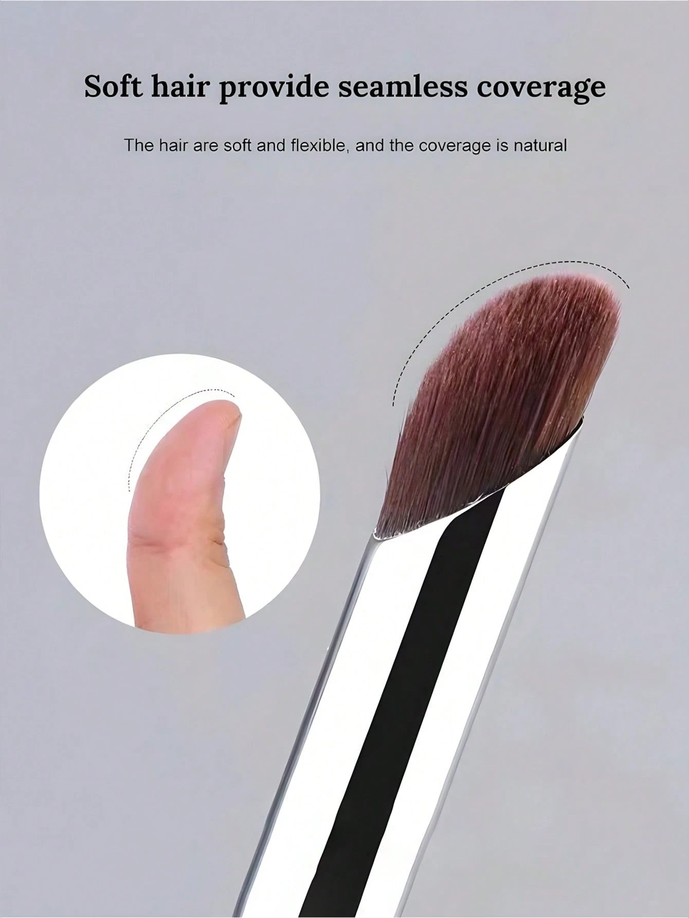 1pc Angled Concealer Brush, Precise Fingertip Concealer Makeup Brush, Slanted Round Tip Design For Easier Makeup. Firm And Soft Bristles, Won't Harm Your Face, Foundation Brush, Concealer Brush, Blush