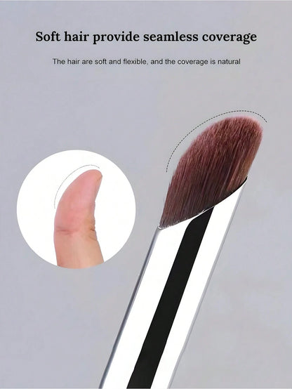 1pc Angled Concealer Brush, Precise Fingertip Concealer Makeup Brush, Slanted Round Tip Design For Easier Makeup. Firm And Soft Bristles, Won't Harm Your Face, Foundation Brush, Concealer Brush, Blush