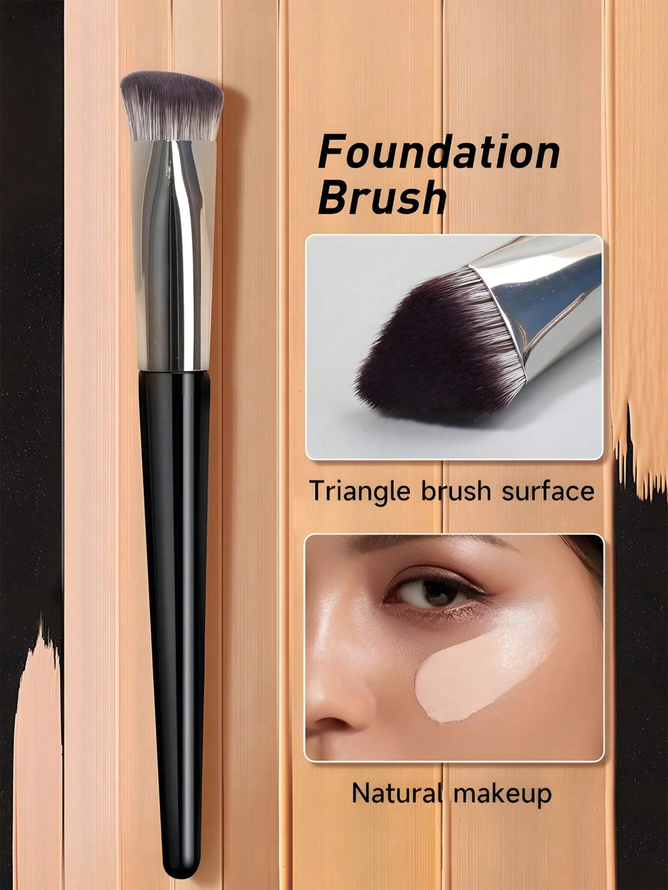 1pc Angled Concealer Brush, Precise Fingertip Concealer Makeup Brush, Slanted Round Tip Design For Easier Makeup. Firm And Soft Bristles, Won't Harm Your Face, Foundation Brush, Concealer Brush, Blush