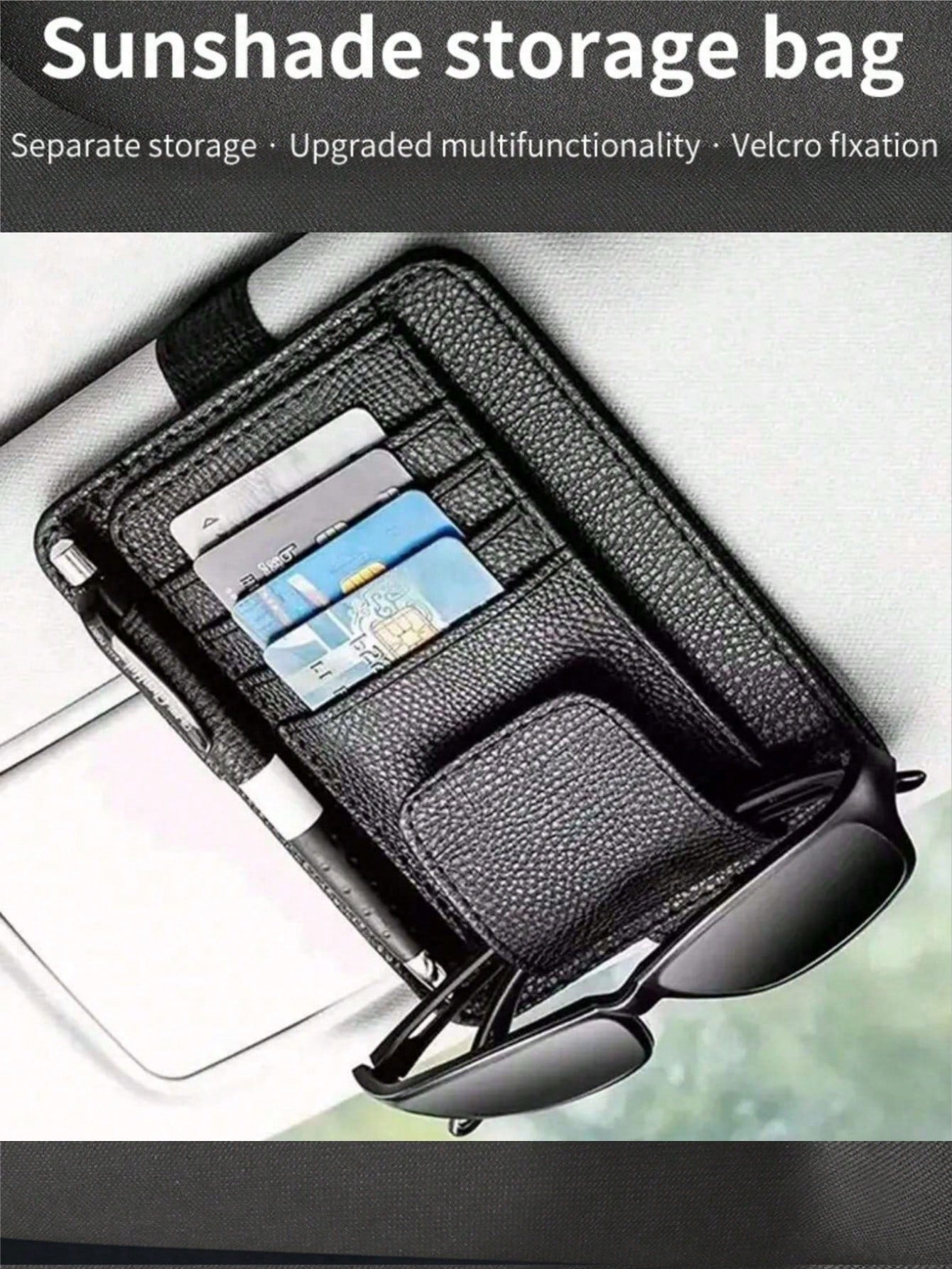 1pc Auto Car Sun Visor Organizer, Visor Holder, Car Sun Visor Mutil-Pocket Storage Organizer,Car Truck SUV Storage Pouch Holder, Multifunctional Auto Interior Accessories Storage Pocket Sun Visor Pouc