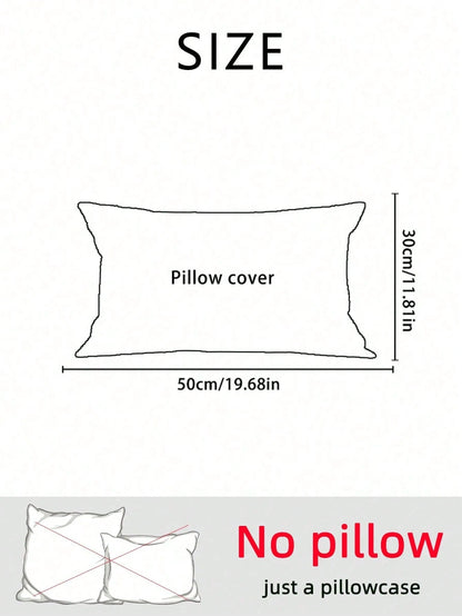 1pc Autumn Limited Pumpkin Embroidery Lumbar Pillow Cover, 2 Colors Available, Sofa Atmosphere Cushion Case, Bedroom Bedside Healing Pillowcase, 11.81*19.68 Inches (30*50 Cm), Pillow Insert Not Includ