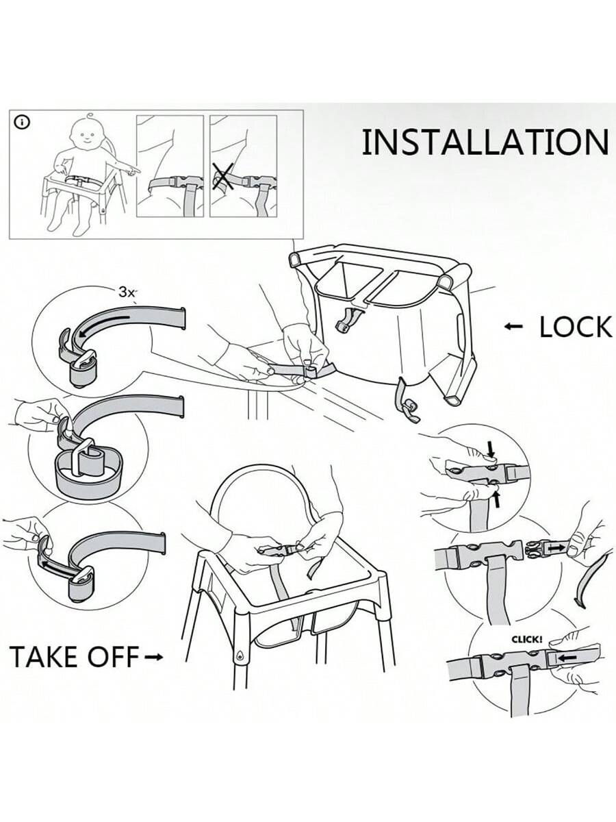 1PC Baby 3 Point Harness High Chair Belt Seat Belts For Child Dining Chair Highchair Accessories