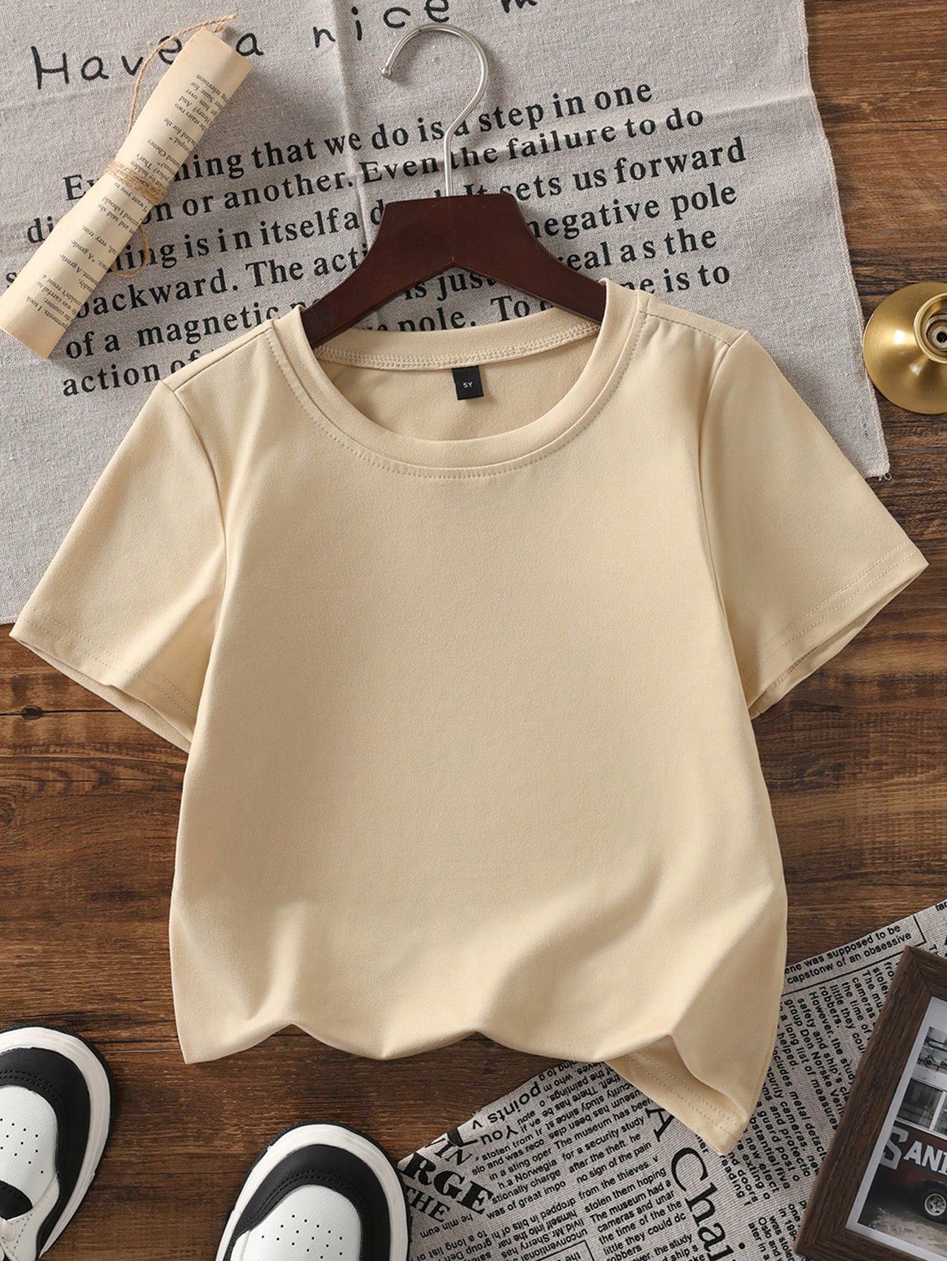 1pc Baby Boys MOTHER&SON Themed Handprint Heart Print Short Sleeve T-Shirt, Soft, Breathable, Casual, Versatile Children's Top