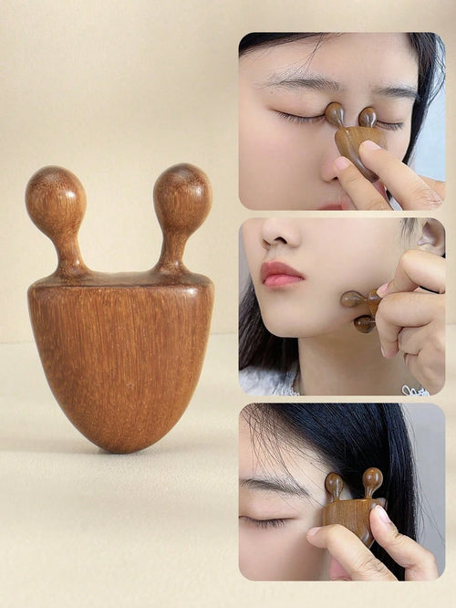 1pc [Battery-Free Sandalwood Face Massager] Sandalwood Nose & Face Massager- Eye Relief Tool, Battery-Free, Fragrance-Free,Beauty,Skin Care Products,Spa,Self Care,Skin Care Tools,Face Care,Estheticia