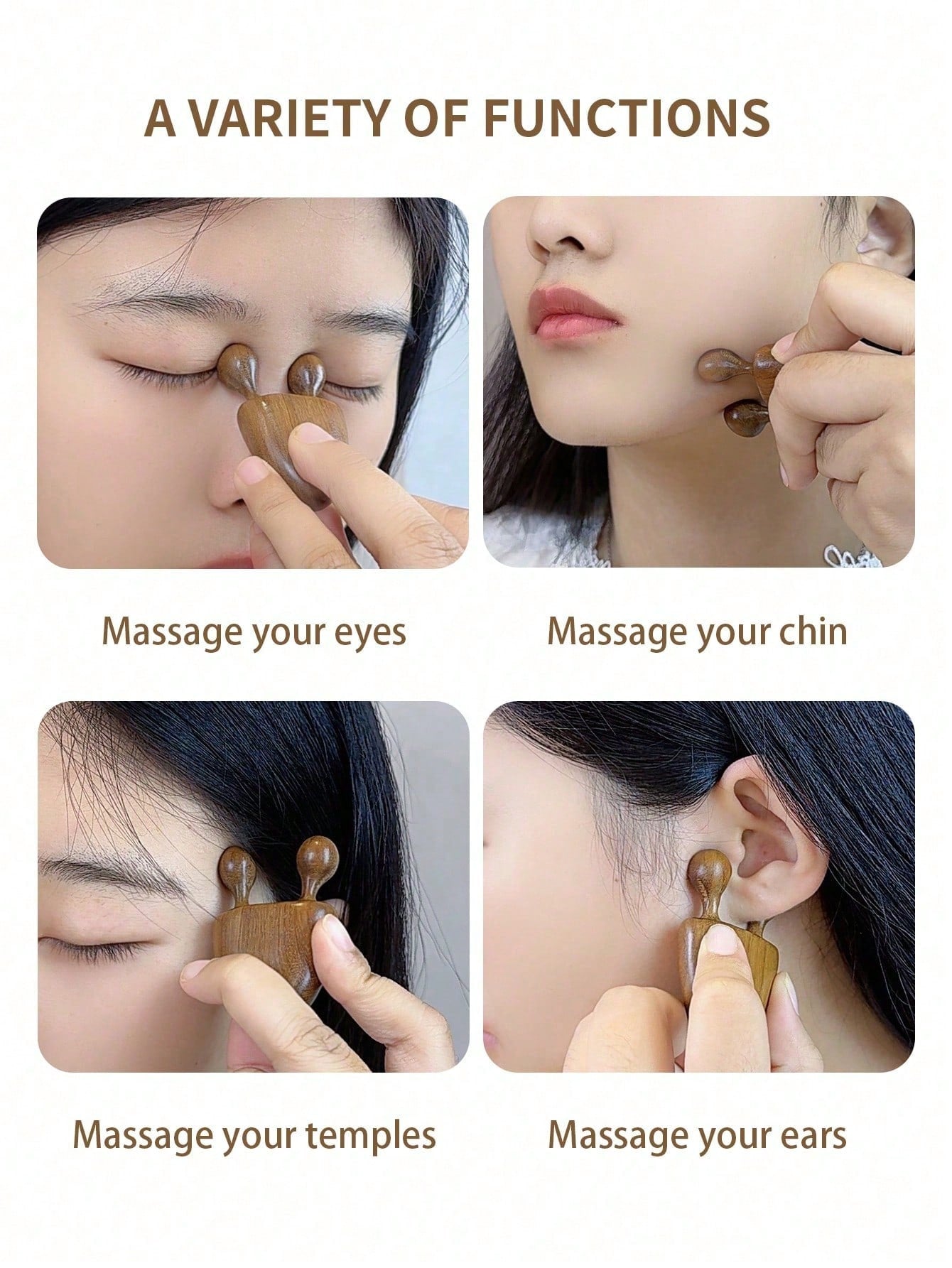 1pc [Battery-Free Sandalwood Face Massager] Sandalwood Nose & Face Massager- Eye Relief Tool, Battery-Free, Fragrance-Free,Beauty,Skin Care Products,Spa,Self Care,Skin Care Tools,Face Care,Estheticia