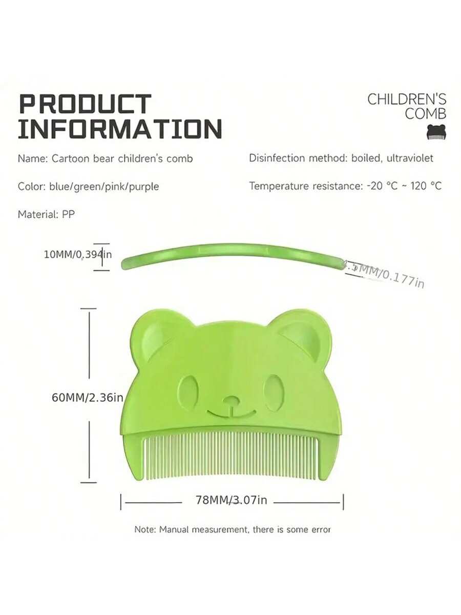 1pc Bear Shaped Infant Comb, Cradle Cap Remover, Multiple Colors Available